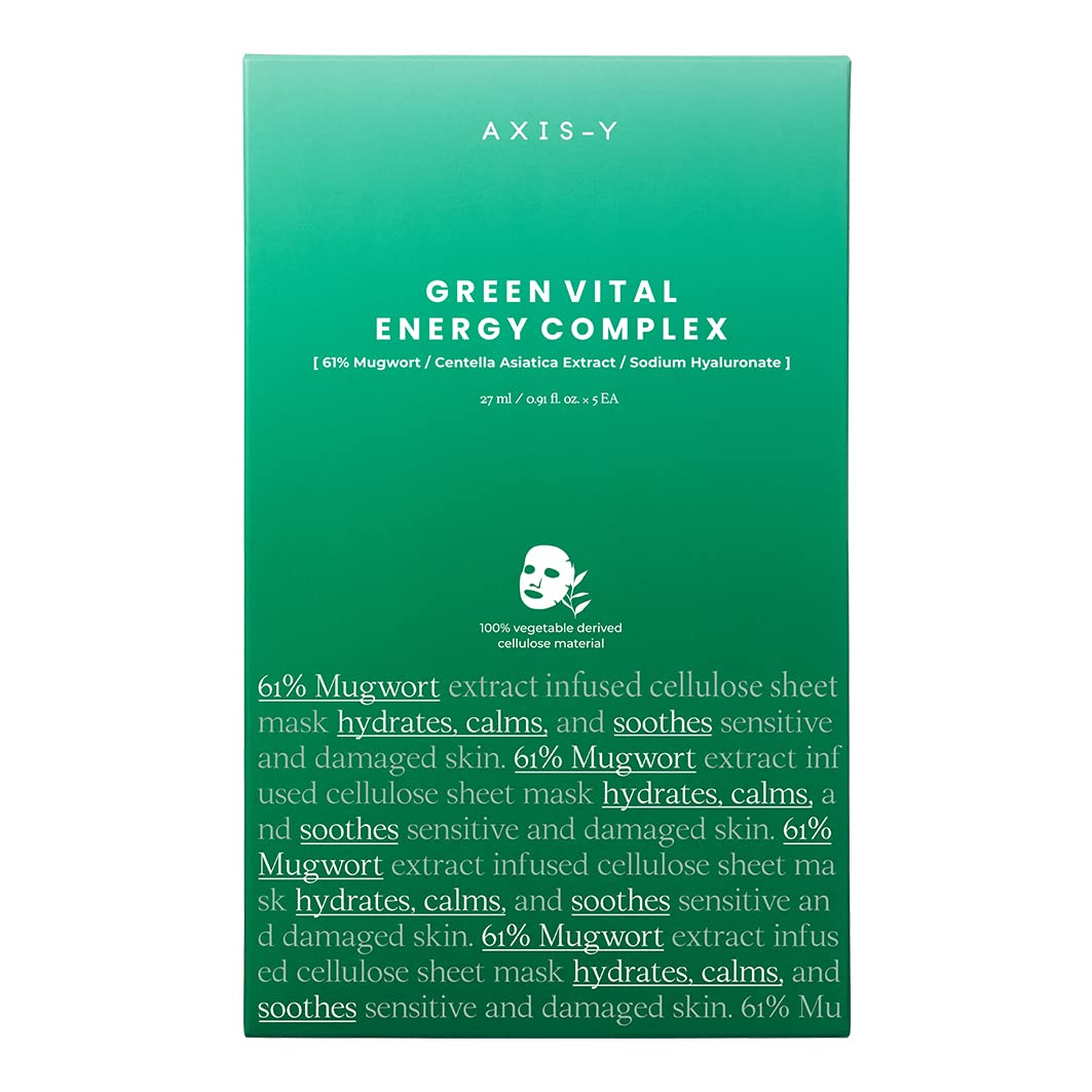 Axis-Y Green Vital Energy Complex Sheet Mask Beauty AXIS-Y Box (5 Sheets)  