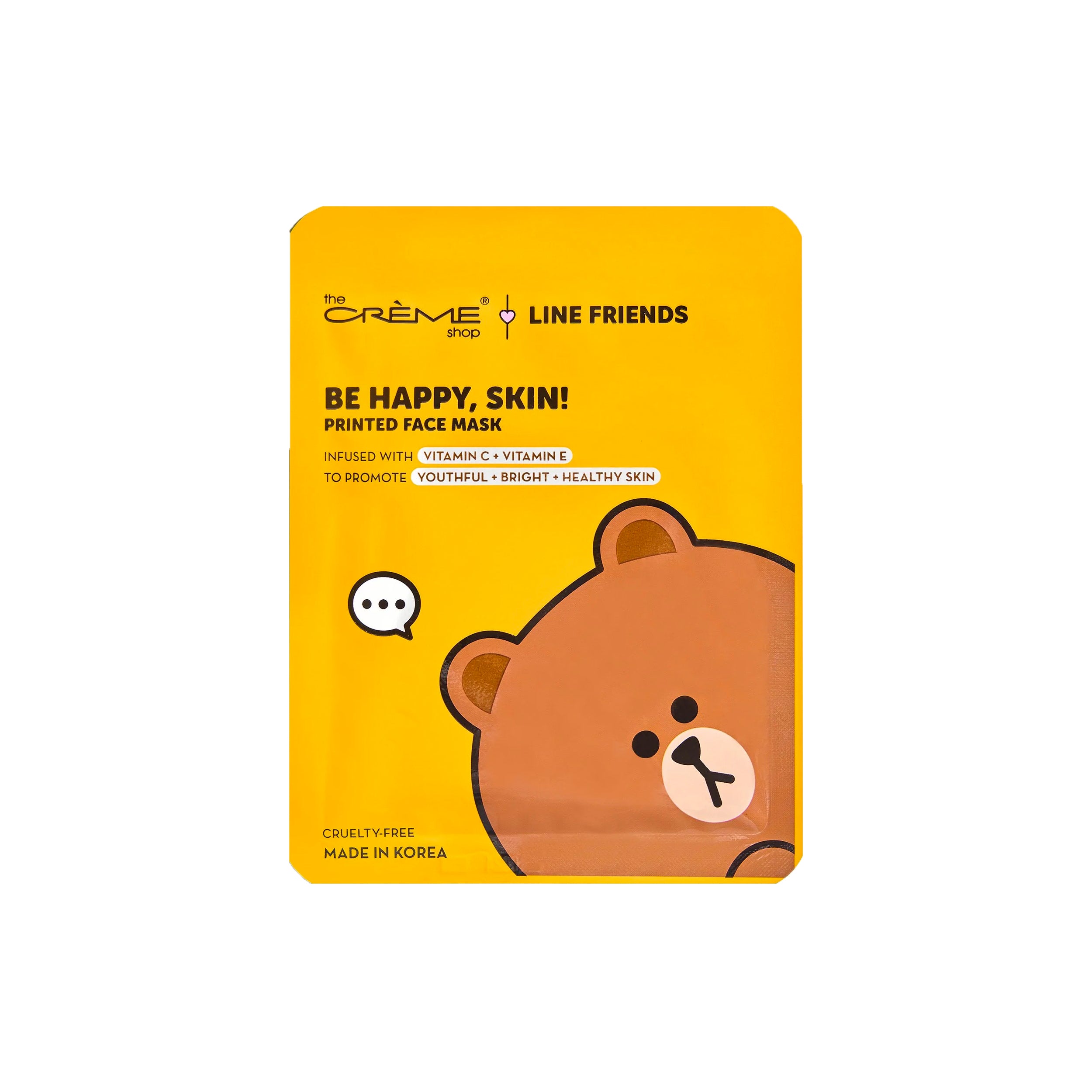 The Creme Shop Be Happy, Skin! Brown Essence Sheet Mask Beauty The Creme Shop   