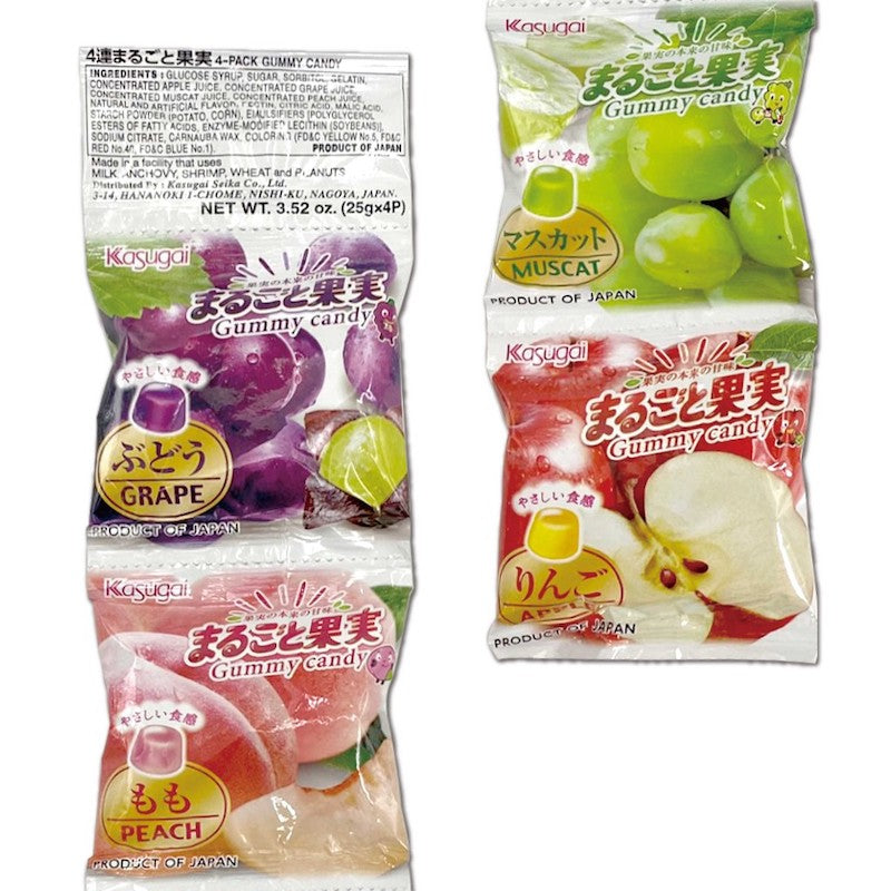Kasugai Japanese Fruit Gummy Candy 4 Pack Candy & Chocolate Kasugai   