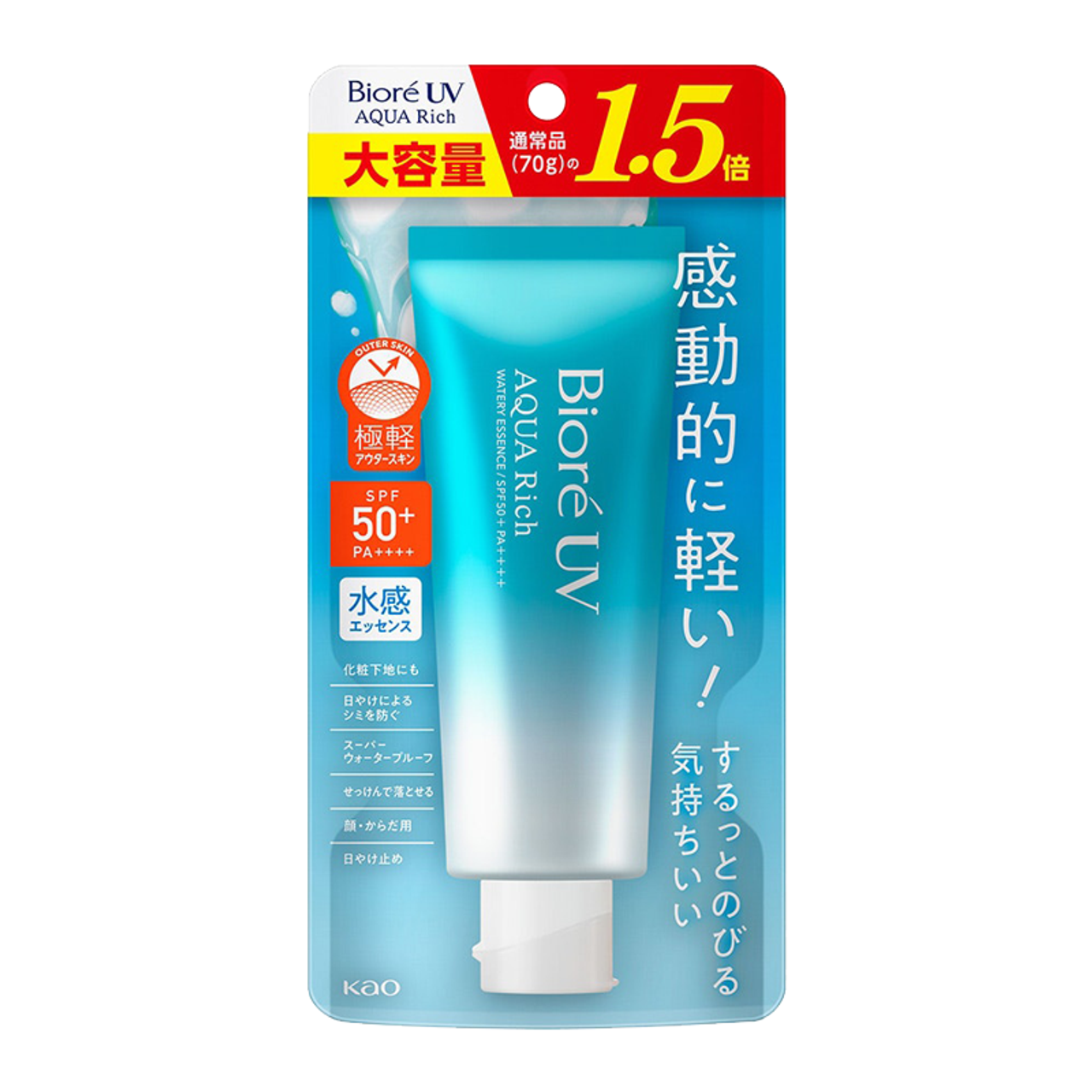 Biore UV Aqua Rich Watery Essence SPF 50 PA++++ Beauty Kao 105g (Value Size)  