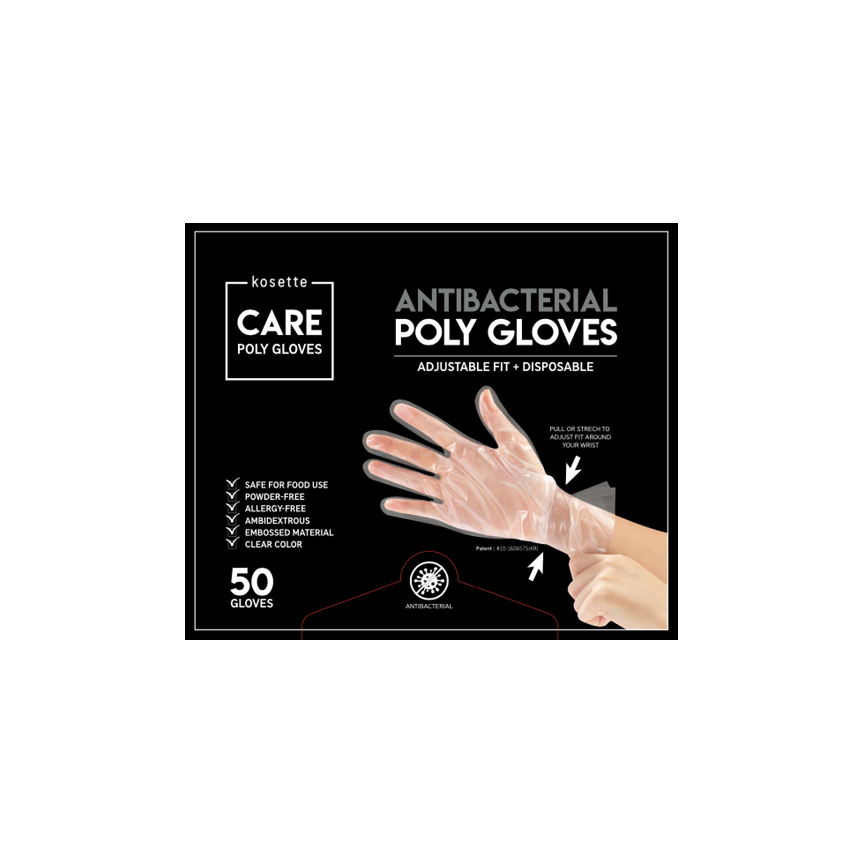 Antibacterial Poly Gloves 50pcs Beauty Kosette   