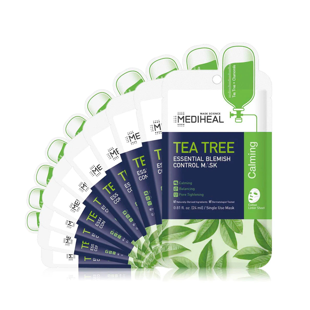 Mediheal Tea Tree Healing Solution Essential Mask Beauty Mediheal Box (10 Sheets)  