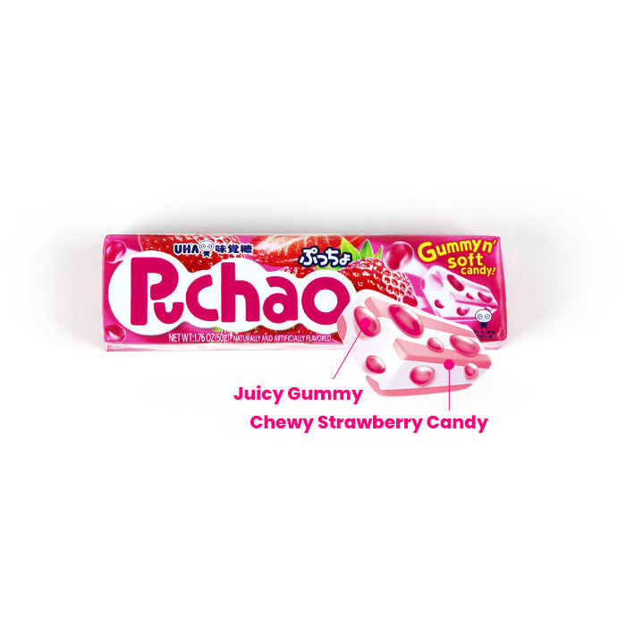 Mikakuto Puchao Gummy Candy Strawberry Candy & Chocolate Uha   