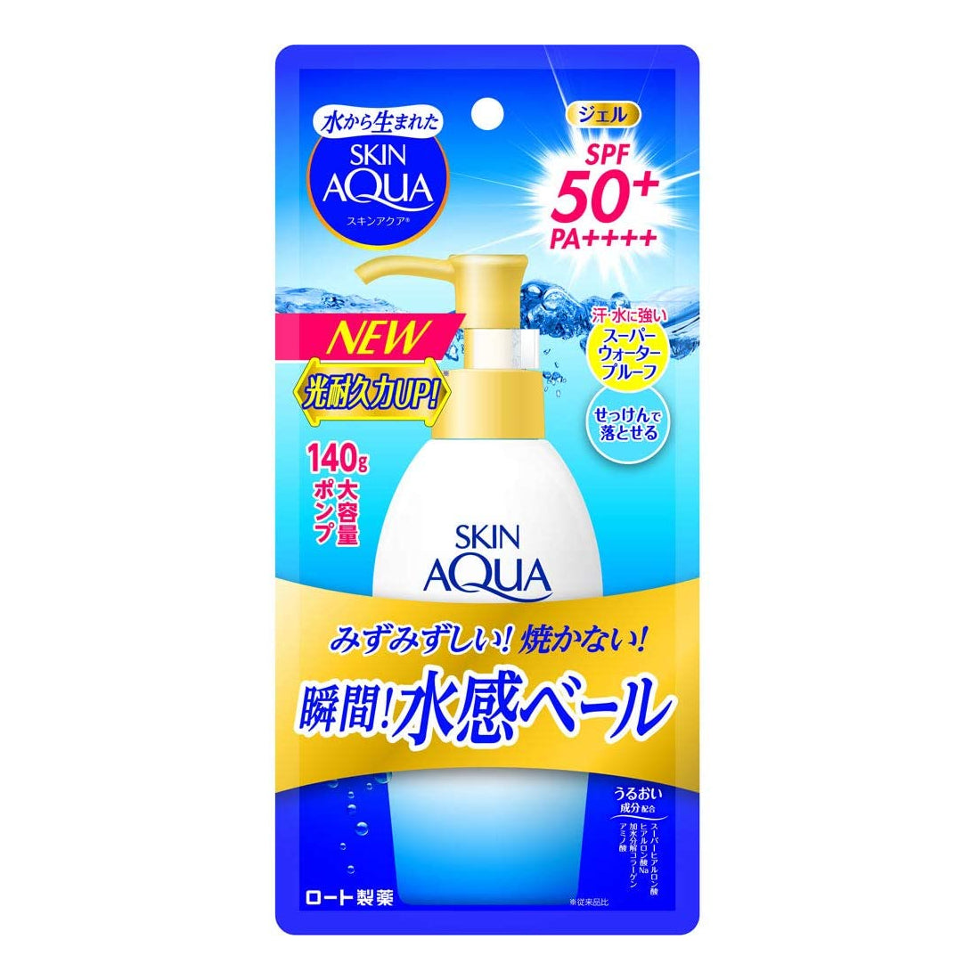 Rohto Skin Aqua UV Super Moisture Gel SPF 50+ PA++++ Beauty Rohto 140g Pump  